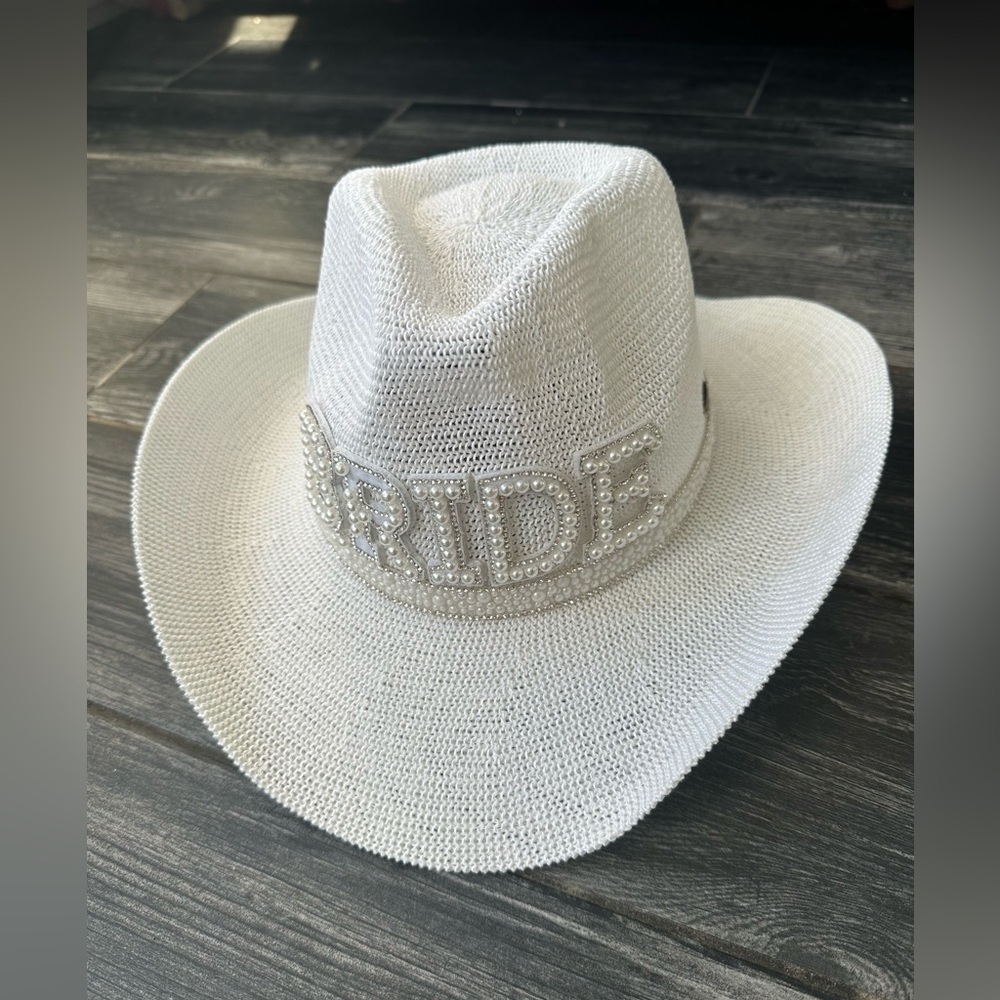 C.C White Rhinestone 'Bride' Cowboy Hat - Picture 4 of 10